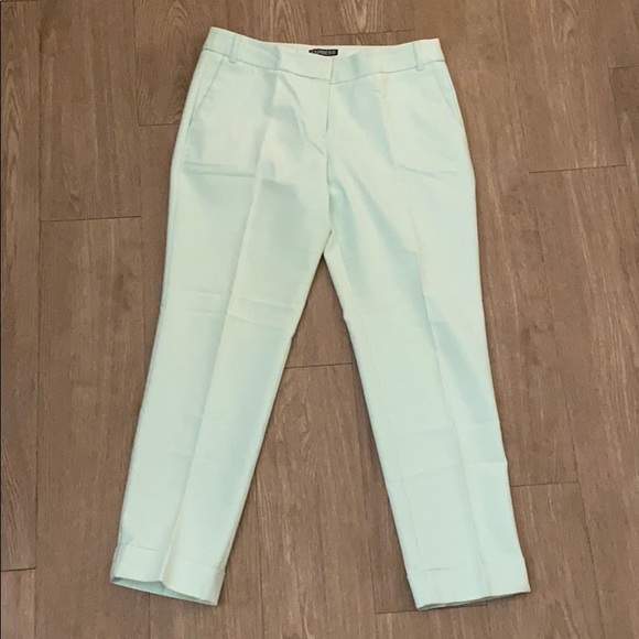 Express Pants - Express Editor cuffed ankle pant in mint green. 4R